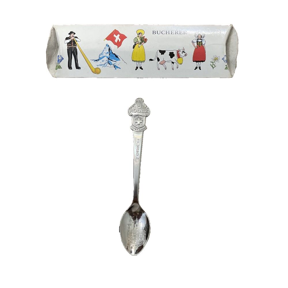 Vintage Rolex Bucherer Zurich Souvenir Spoon Stainless Steel CB Mark  MINT